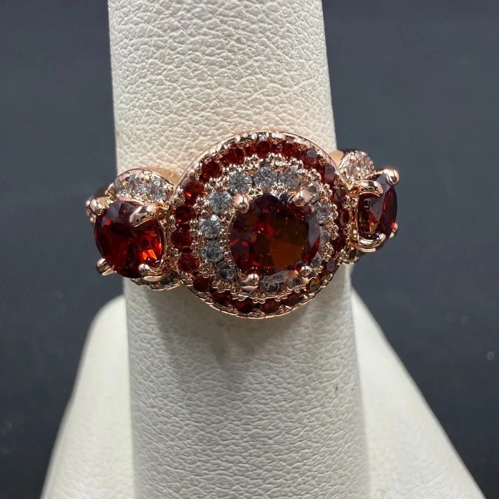 Bomb Party Completely Glamorous Size 6 Ring Garmet CZ Diamond CZ RBP6825 Rose Go